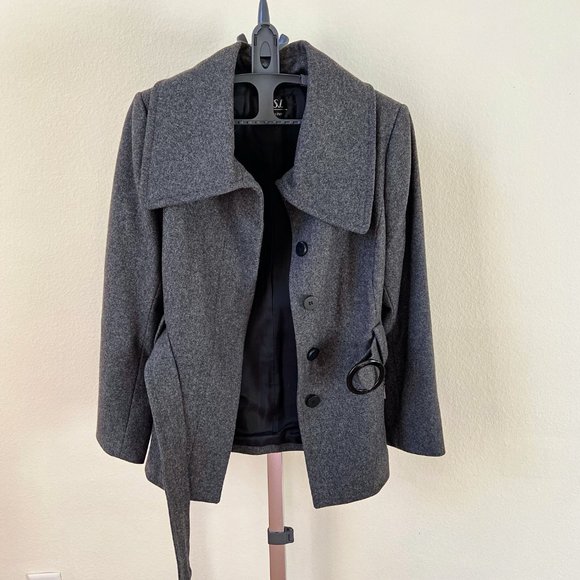 ASL Arthur Levine Gray Wool Blend Coat - Picture 2 of 5